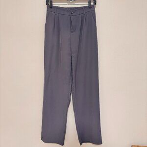 Wide Leg Trousers, Grey, Size Small